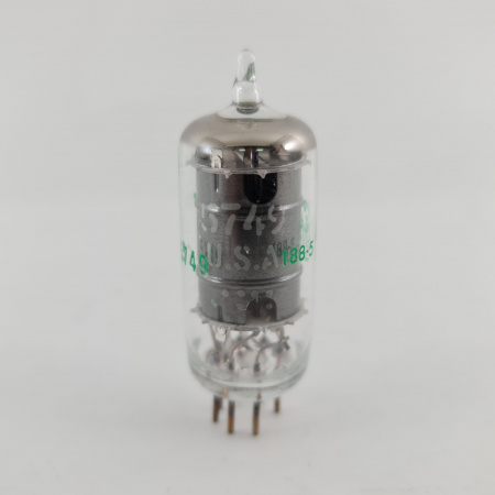 1 X 5749 / 6AB6W GENERAL ELECTRIC TUBE. 1960s PROD. BLACK PLATES. 11. CE801