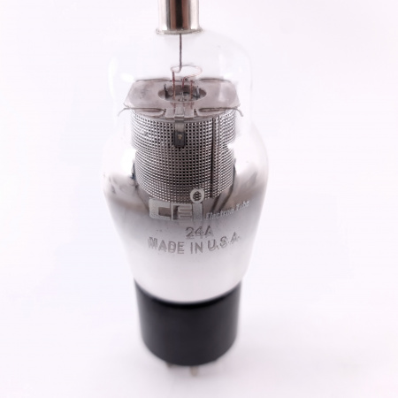 1 X 24A / 124A CEI TUBE. 1950s PROD. MESH PLATE. FLAT GETTER. 2. CE120