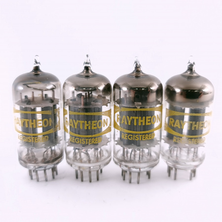 4 X CK5687WA RAYTHEON TUBE. 1960s PROD. BLACK PLATES.MATCHED QUAD. USED.2.CB406
