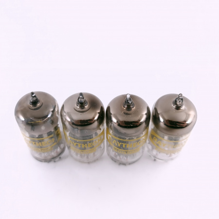 4 X CK5687WA RAYTHEON TUBE. 1960s PROD. BLACK PLATES.MATCHED QUAD. USED.2.CB406
