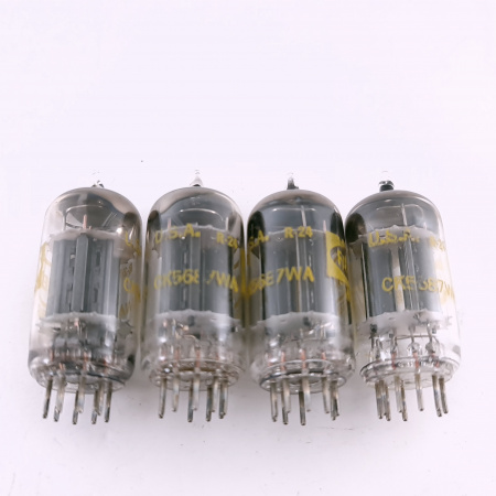 4 X CK5687WA RAYTHEON TUBE. 1960s PROD. BLACK PLATES.MATCHED QUAD. USED.2.CB406