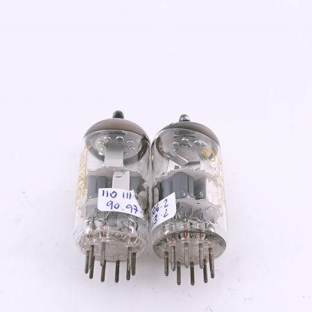 2 X PCC189 MINIWATT-DARIO TUBE. 1960s PHILIPS PROD. DIMPLE GETTER. PAIR.3.CB406