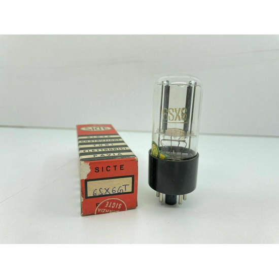 1 X 6SX6GT SICTE TUBE. HIGH QUALITY TUBE NOS/NIB. RCB29