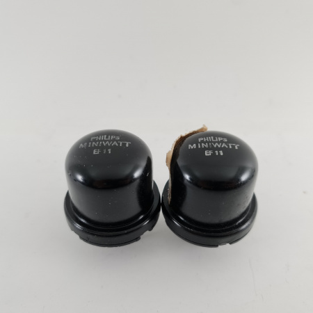 2 X EF11 PHILIPS-MINIWATT TUBE. 1940s MAZDA PROD. MATCHED PAIR. 17. CB406
