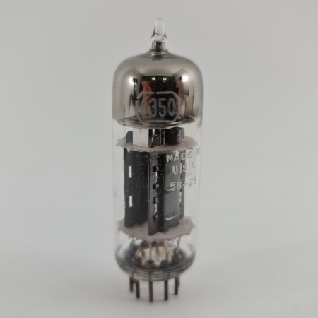 1 X 6350 RCA TUBE. 1950s PROD. BLACK PLATES. D-GETTER. 28. CB406