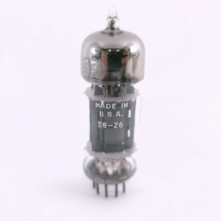 1 X 6350 RCA TUBE. 1950s PROD. BLACK PLATES. D-GETTER. 28. CB406