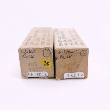 2 X JHS 12BY7 SYLVANIA TUBE. 1960s PROD. BLACK PLATES. MATCHED PAIR. 30. CB406