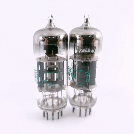 2 X JHS 12BY7 SYLVANIA TUBE. 1960s PROD. BLACK PLATES. MATCHED PAIR. 30. CB406