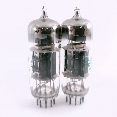 2 X JHS 12BY7 SYLVANIA TUBE. 1960s PROD. BLACK PLATES. MATCHED PAIR. 30. CB406