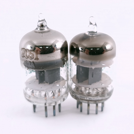 2 X JAN 2C51 SYLVANIA TUBE. 1970-68 PROD. MATCHED PAIR. 32. CB406