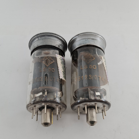 2 X LS50 TUBE. TELEFUNKEN BRAND. + ORIGINAL TUBE SOCKETS. CF  ENA