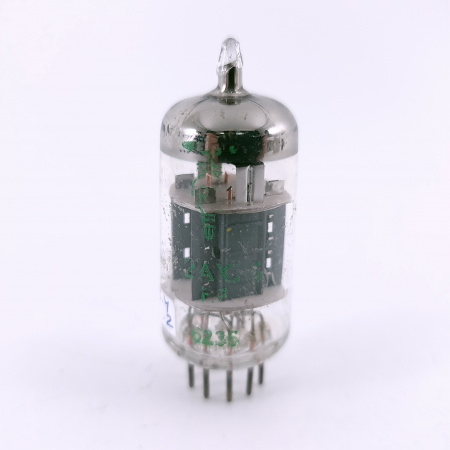 1 X 12AX7S LA RADIOTECHNIQUE TUBE. 1962 PROD. GREY PLATES. COPPER RODS.7.CH164