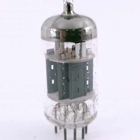 1 X 12AX7S LA RADIOTECHNIQUE TUBE. 1962 PROD. GREY PLATES. COPPER RODS.7.CH164