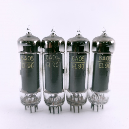4 X 6AQ5 / EL90 TUBE. 1960s PROD. COPPER RODS. NON MATCHED QUAD. 13. CH164