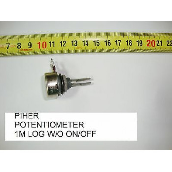 POTENCIOMETRO CARBON. CARBON PIHER POTENTIOMETER.1M LOG S/I W/O ON/OFF. P10