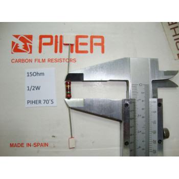 VINTAGE PIHER RESISTOR. 1/2W 15R 15Ohm 5% *1 PC* NEW ORIGINAL 1970´S +