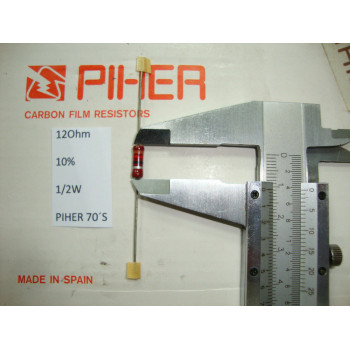 VINTAGE PIHER RESISTOR. 1/2W 12R 12Ohm 10% *1 PC* NEW ORIGINAL 1970´S +