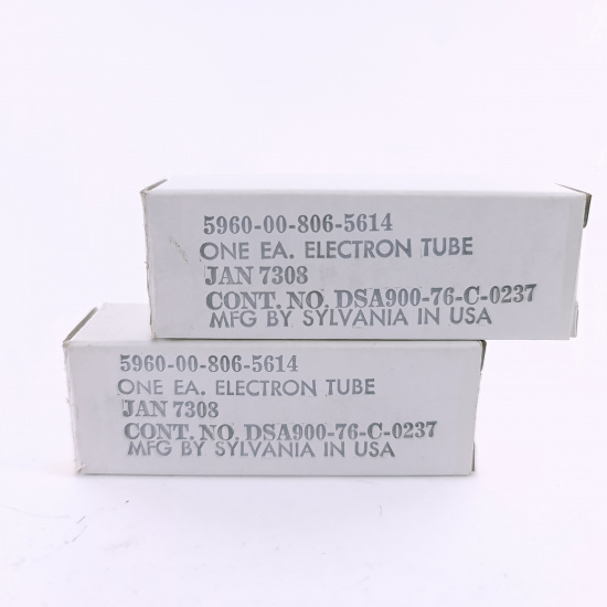 2 X JAN 7308 SYLVANIA TUBE. 1976...