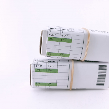 2 X E80CC PHILIPS-MINIWATT TUBE. 1950s PROD. GOLD PIN. U-FOIL GETTER. 39. CH164