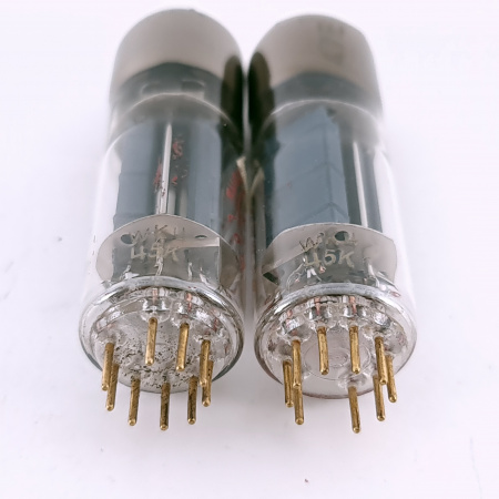 2 X E80CC PHILIPS-MINIWATT TUBE. 1950s PROD. GOLD PIN. U-FOIL GETTER. 39. CH164