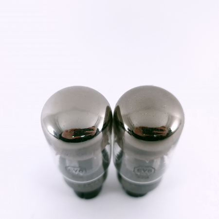 2 X 6Y6GA SYLVANIA TUBE. 1950s PROD. BLACK PLATES. RECTANGULAR GETTER. 42.CH164