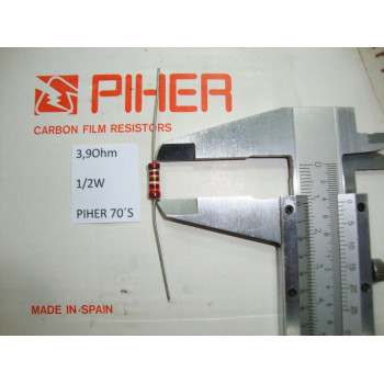 VINTAGE PIHER RESISTOR. 1/2W 3.9R 3.9Ohm 10% *1 PC* NEW ORIGINAL 1970´S +