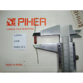 VINTAGE PIHER RESISTOR. 1/2W 1.5R 1.5Ohm 5% *1 PC* NEW ORIGINAL 1970´S +