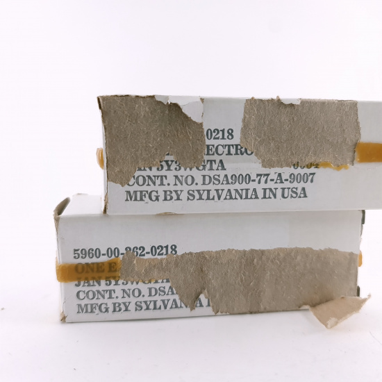 2 X JAN 5Y3WGTA SYLVANIA TUBE. 1977...