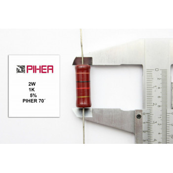 VINTAGE PIHER RESISTOR. 2W 1K 5% *1PC* NEW ORIGINAL+ 1970´S F180116