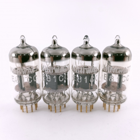 4 X E81CC MINIWATT TUBE. 1960s VALVO PROD. 3M. SOLID GETTER. SQ. USED. 67.CH164