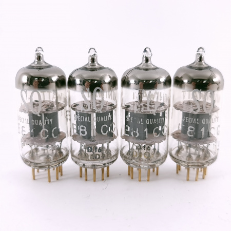 4 X E81CC MINIWATT TUBE. 1960s VALVO PROD. 3M. SOLID GETTER. SQ. USED. 67.CH164