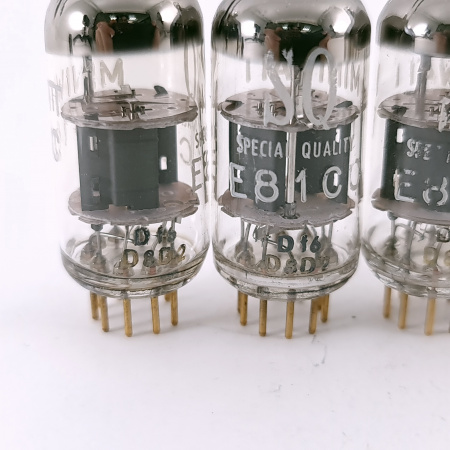 4 X E81CC MINIWATT TUBE. 1960s VALVO PROD. 3M. SOLID GETTER. SQ. USED. 67.CH164