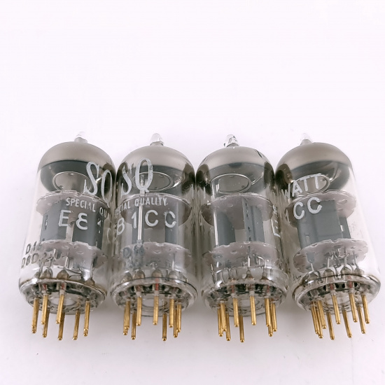 4 X E81CC MINIWATT TUBE. 1960s VALVO...