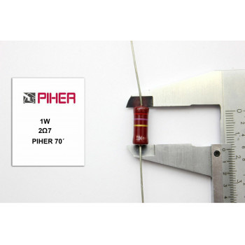 1 X 1W 2.7R 2R7 20% 1970s VINTAGE PIHER RESISTOR. NOS. C551U150
