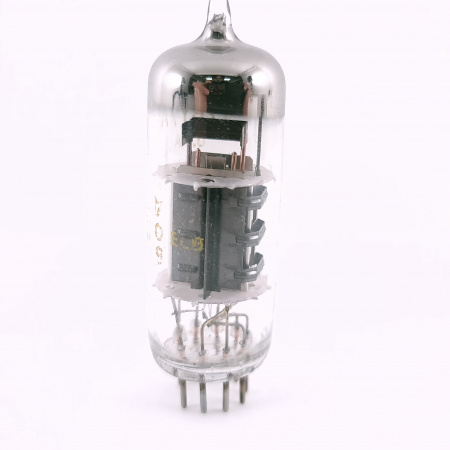 1 X 12BY7A / 12BV7A SYLVANIA TUBE. 1960s PROD. BLACK PLATES.COPPER RODS.3.CH165