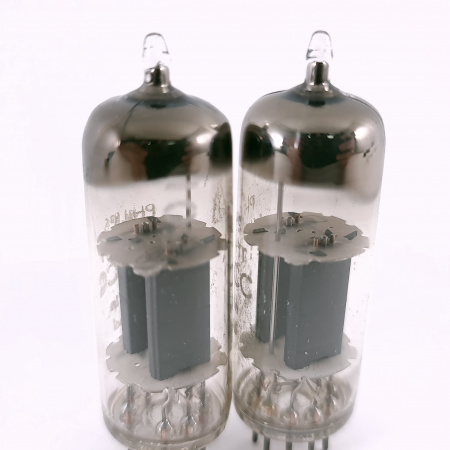 2 X E180CC / 7062 PHILIPS-MINIWATT TUBE. 1960s PROD. U-FOIL GETTER.USED.7.CH165