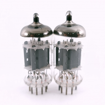 2 X ECC82 MINIWATT TUBE. 1960s PROD. DIMPLE GETTER. MATCHED PAIR. 9. CH165