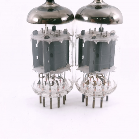 2 X ECC82 MINIWATT TUBE. 1960s PROD. DIMPLE GETTER. MATCHED PAIR. 9. CH165