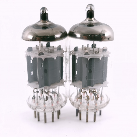 2 X ECC82 MINIWATT TUBE. 1960s PROD. DIMPLE GETTER. MATCHED PAIR. 9. CH165