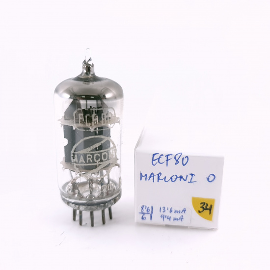 1 X ECF80 MARCONI TUBE. 1960s PROD. 34. CH165