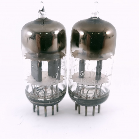 2 X 6679 / 12AT7 GE TUBE. 1960s PROD. BLACK PLATES . MATCHED PAIR. 31. CH165