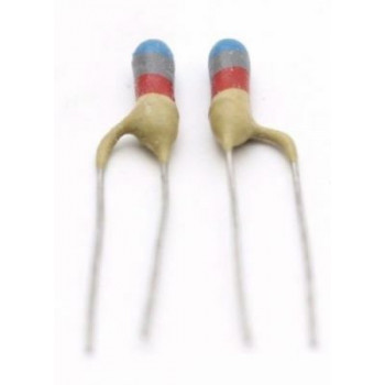 CERAMIC CAPACITOR MULLARD BIANCHI 6,8nF 6K8F 350V NOS 2PC. CA241U4000F180407