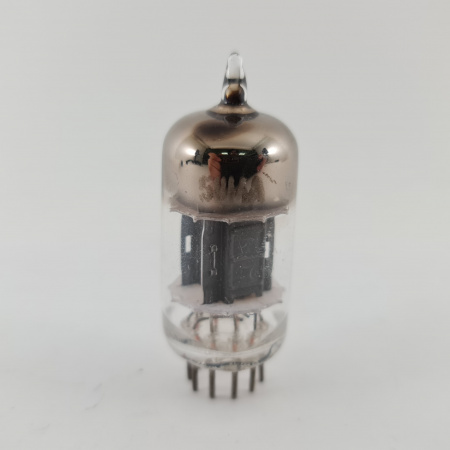 1 X 5814A GENERAL ELECTRIC TUBE. 1950s PROD. BLACK PLATES. USED. 42. CH165