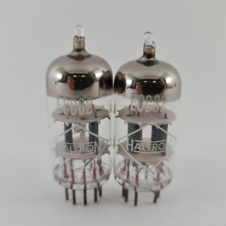 2 X ECC82 HALTRON TUBE. 1960s TUNGSRAM PROD. COPPER RODS. MATCHED PAIR.46.CH165