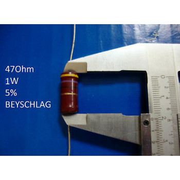 VINTAGE BEYSCHLAG RESISTOR. 1W 47Ohm 47R 5% *1 PC* NEW+
