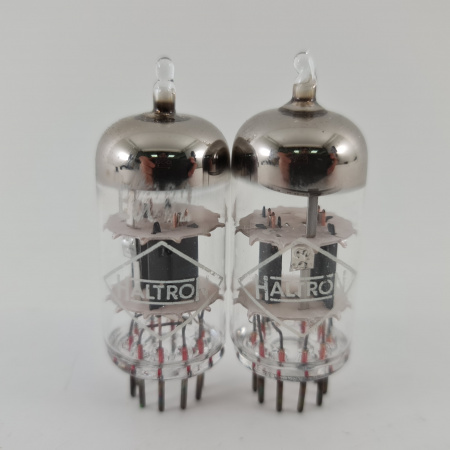 2 X ECC82 HALTRON TUBE. 1960s TUNGSRAM PROD. COPPER RODS. MATCHED PAIR.47.CH165