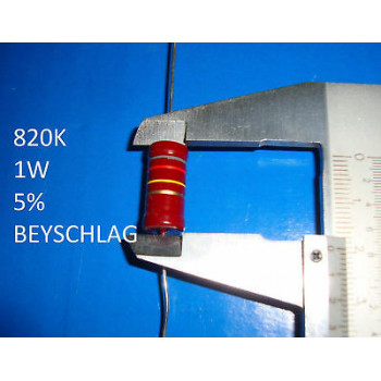 VINTAGE BEYSCHLAG RESISTOR. 1W 820K 5% *1 PC* NEW+