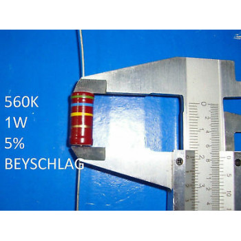 VINTAGE BEYSCHLAG RESISTOR. 1W 560K 5% *1 PC* NEW+