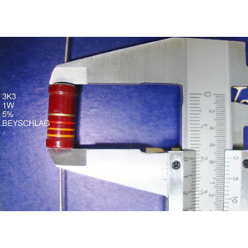 VINTAGE BEYSCHLAG RESISTOR. 1W 3K3 3.3K 5% *1 PC* NEW+ (New Old Stock)