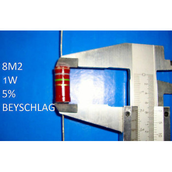 VINTAGE BEYSCHLAG RESISTOR. 1W 8M2 8.2M 5% *1 PC* NEW+ (New Old Stock)